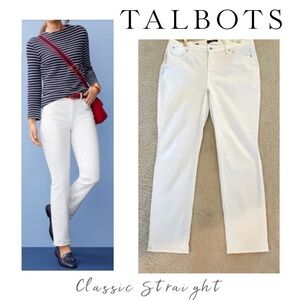 Talbots Flawless 5-Pocket Straight White Jeans - Mid Rise - Size 14W
